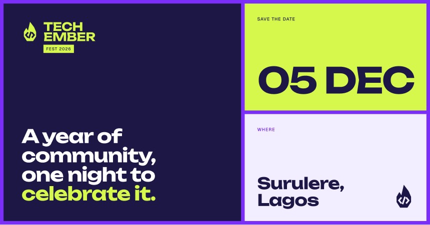 A Tech Ember Fest event cover exported to Figma as editable layers